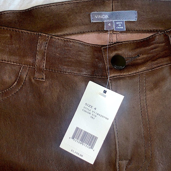 Never before worn Vince brown leather pants - Picture 2 of 4
